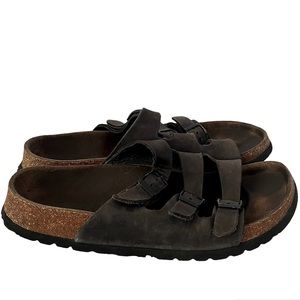 Betula for Birkenstock 3 Strap Black Sandals Size 7 (38) Narrow